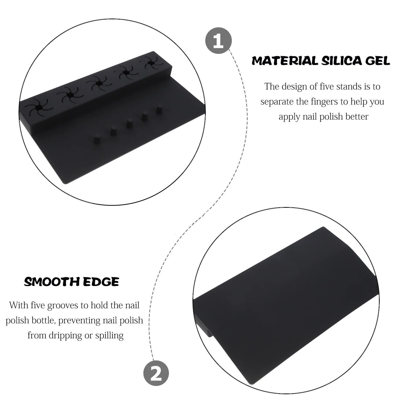 

Силиконовый держатель для лака для ногтей с 5 канавками, гладкими краями, легко очищаемый инструмент для дизайна ногтей для домашнего салона, маникюрный аксессуар