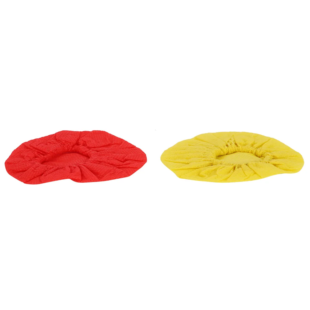 

100 шт. одноразовый нетканый чехол для микрофона с эластичными лентами диаметром 83 мм, красный и желтый для школ с сценической интервью KTV