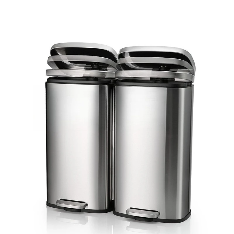 Stainless steel sanitation foot pedal test trash can multi-classification wet and dry bucket living room hotel outdoor