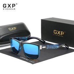 GXP Brand Square Retro Gradient Polarized Sunglasses Women Men Carbon Fiber Pattern Design Outdoor Sports Eyewear