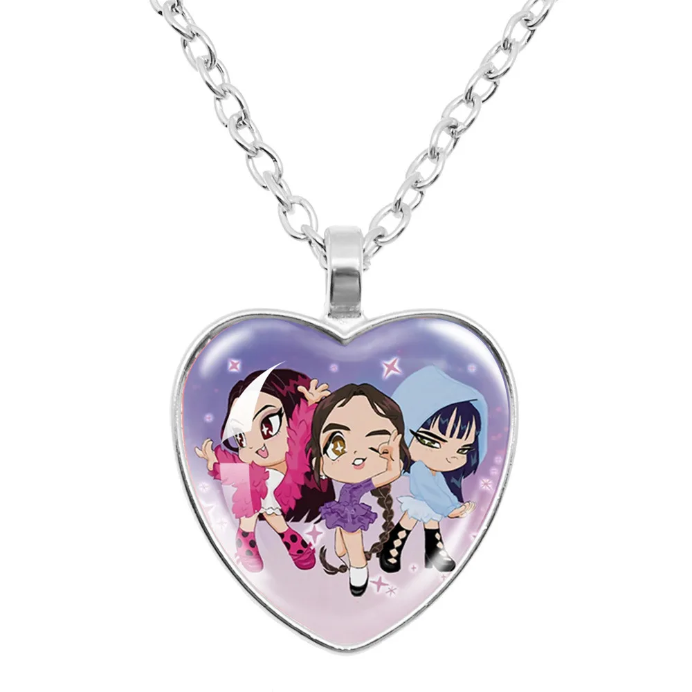 Gargantilla de cadenas Kpop Demon Hunter para niñas, Anime Rumi Mira Zoey, joyería de moda para mujeres, Cosplay para niños, juguetes clásicos, regalo, collar de corazón