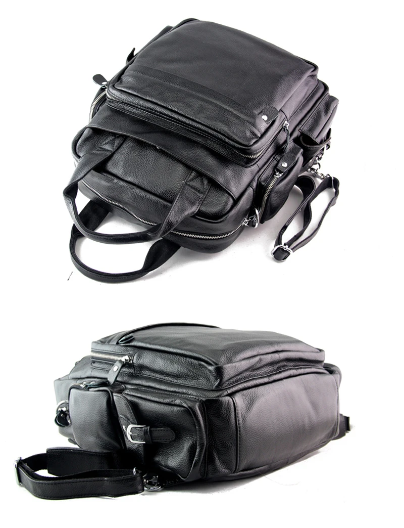 Multi-function 4use Men\'s Genuine Leather Backpack Large Capacity Bagpack Male Travel Rucksack Laptop Backpack Shoulder Bag M034