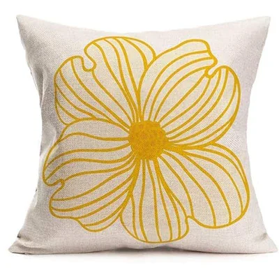 Sweet Home Arrow Pillowcase Yellow Flower Petals Striped Linen Family Sofa Pillowcase 45x45 Pillow Case Cushion Cover