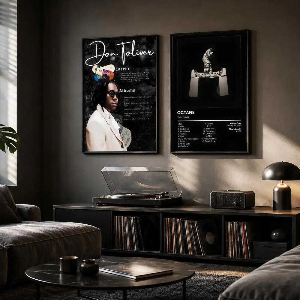 Don T-Toliver Singer Rapper Painting Calligraphy Canvas Poster Hallway Bedroom Living Room Home Bar Decoration Interior Wall