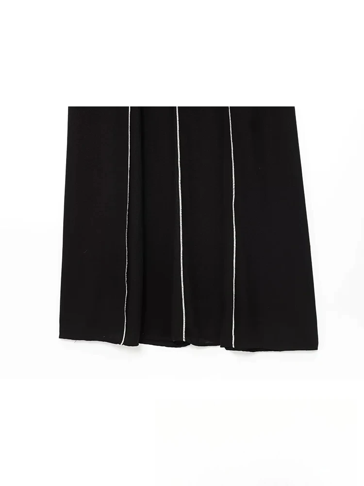 เดรสสายเดี่ยวผู้หญิง KONDALA สไตล์เซ็กซี่ลำลองเก๋ไก๋ แต่งลูกไม้ปักลาย คอวี แขนยาว แฟชั่นใหม่ ฤดูร้อน 2025 เหมาะสำหรับใส่ไปเที่ยวทะเล