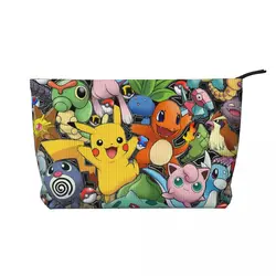 Custom Pokemons Pikachus Toiletry Bag Women Cosmetic Makeup Organizer Lady Beauty Storage Dopp Kit Case