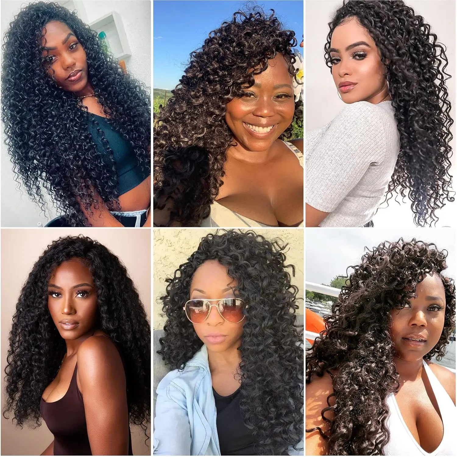 اللوالب الصغيرة مجعد الشعر البشري السائبة لتضفير الشعر مع ضفائر بوهو Knotless غريب الضفيرة ريشة وصلات شعر كروشيه