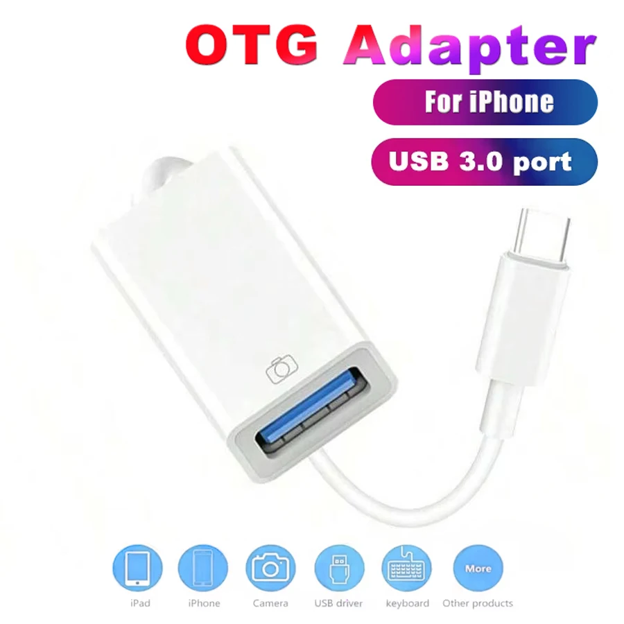 Type C to USB OTG Adapter Fast Charging Splitter Converter for Google TV Chromecast HD Game Console Laptop for MacBook PC