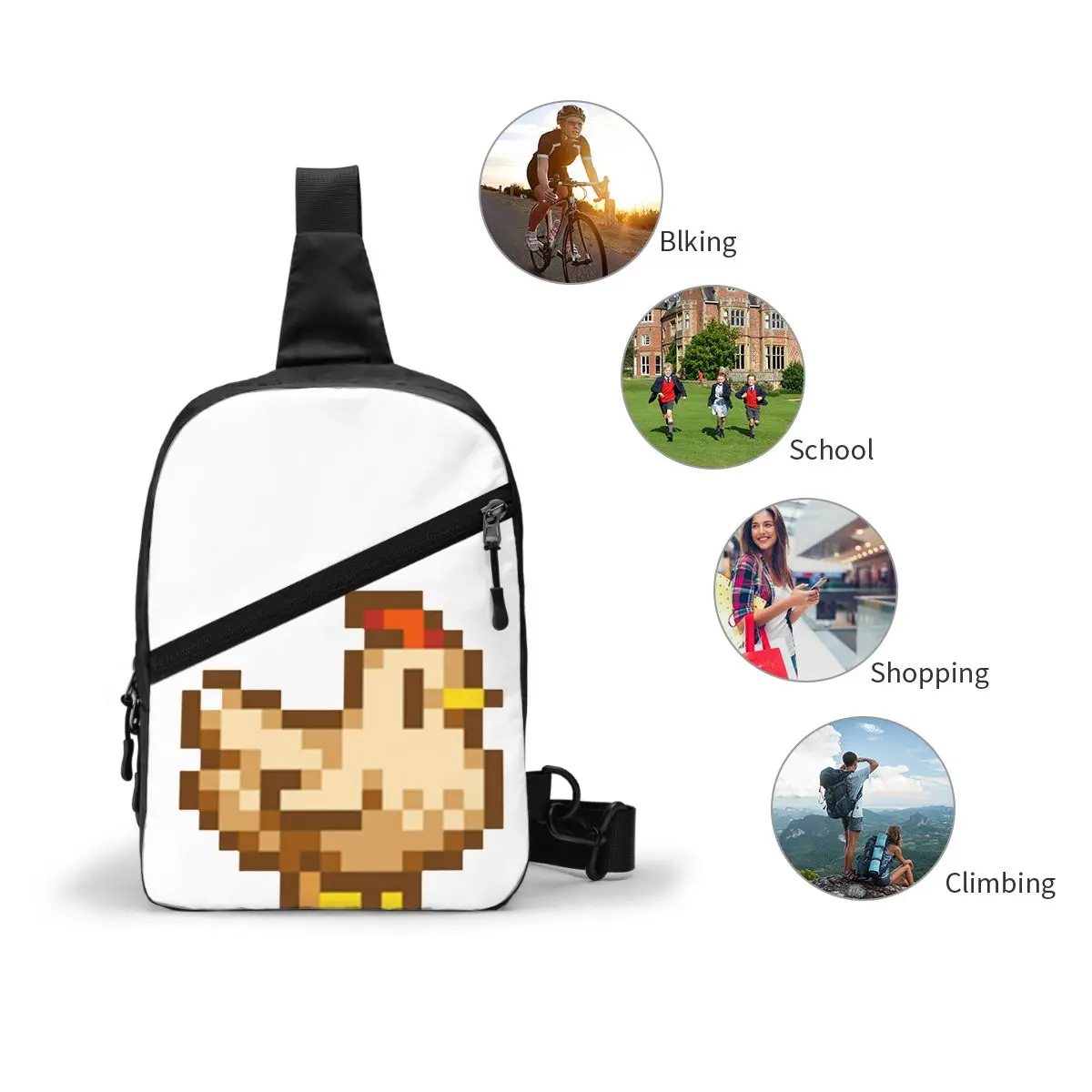 Stardew Valley-Bolso de pecho para hombre, bandolera, bolso de pecho, viaje, senderismo, mochila, bolso de hombro