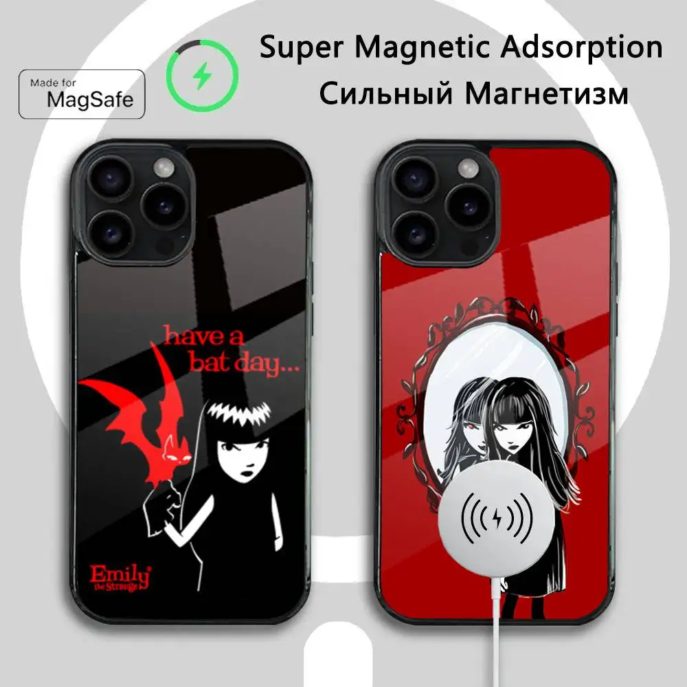 

E-Emily The Strange-S Phone Case For iPhone 16 15 14 13 12 11 Plus,Pro,Max Mini Magsafe Magnetic Wireless Charging