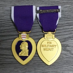 U.S. Army Medal of Honor, War Wounded Purple Heart Replica Badge