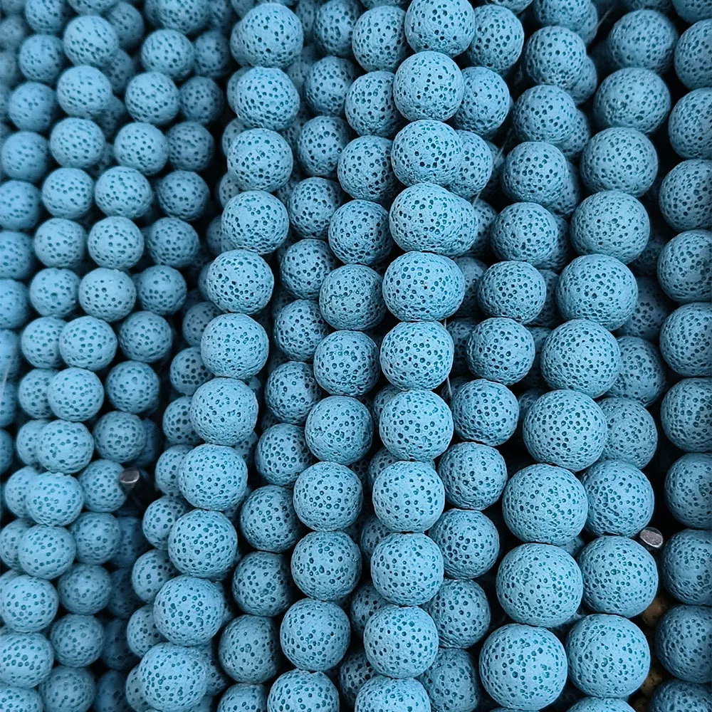 Cross-border colored volcanic stone round beads beaded DIY handmade jewelry accessories essential oil aromatherapy round beads v