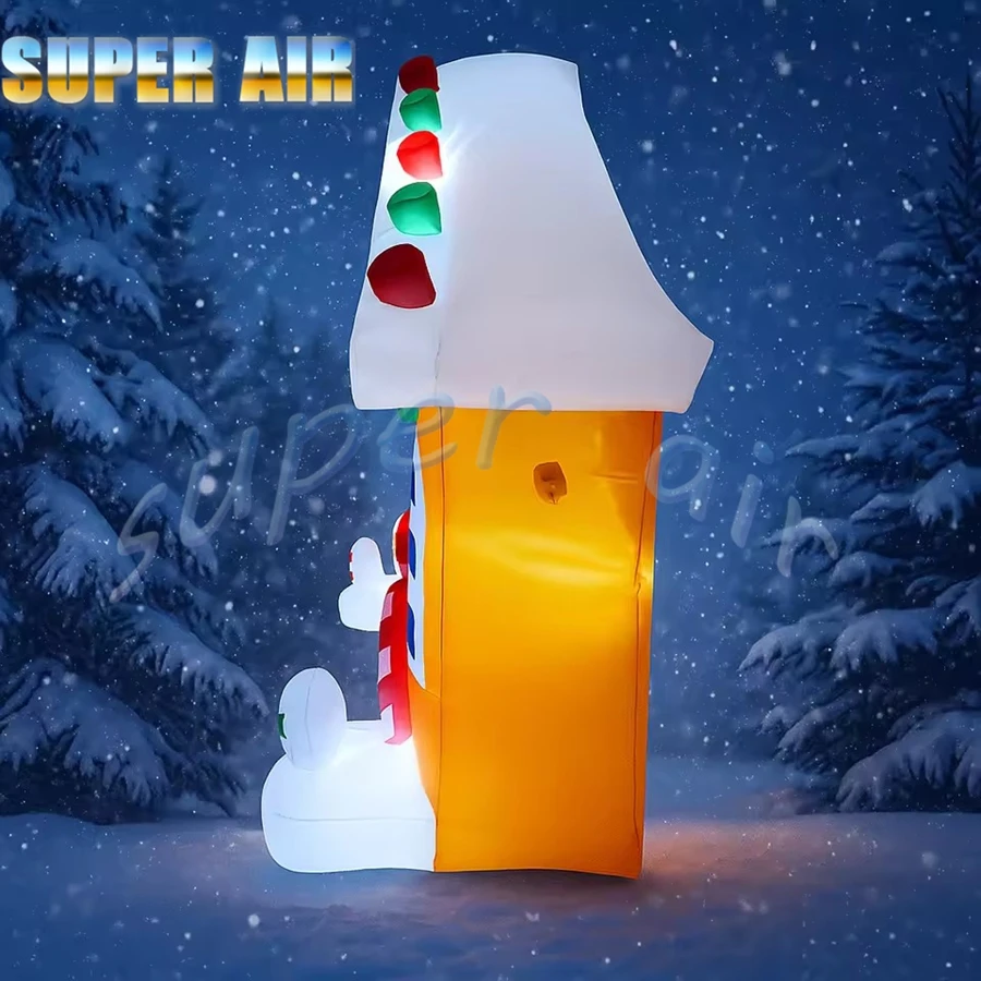 중국산 특별 디자인 풍선 장난감 진저브레드 하우스 아치 크리스마스 마당 장식 조명 크리스마스 용품 가정용