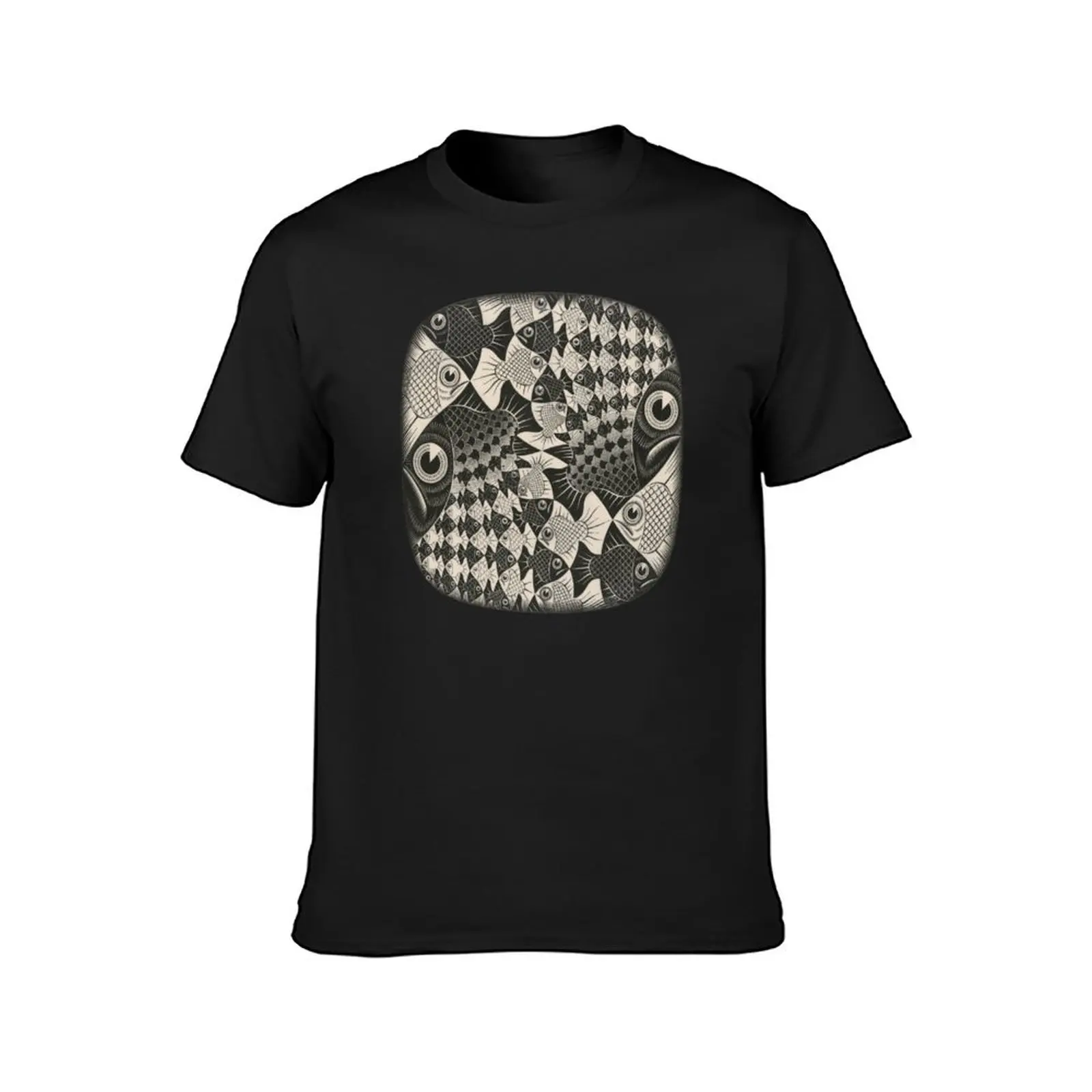 Escher - Fishes and scales T-Shirt oversizeds tees tops Short sleeve tee men