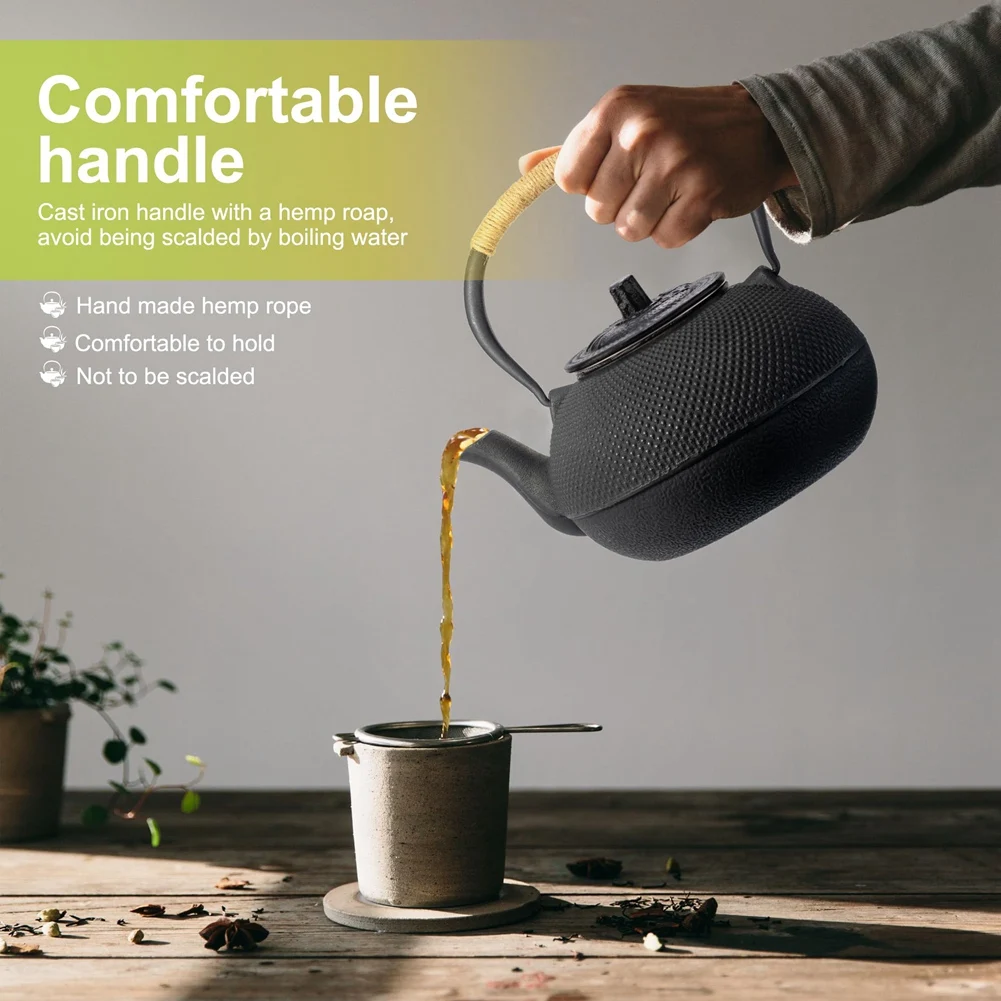 

900 мл чугунный чайник с узором в японском стиле, кофе, чай, вода, кухонная утварь с ситечком для чая, чайник, бытовой C