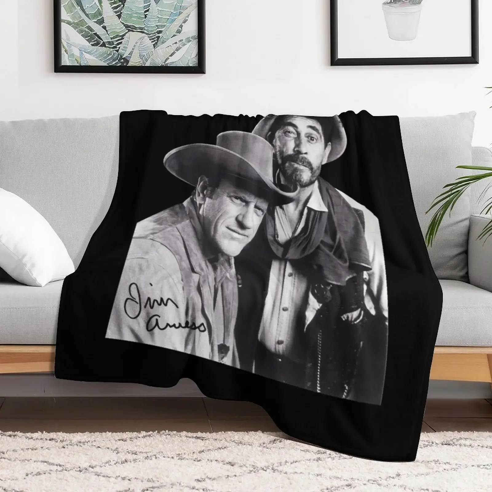 Gunsmoke Series James Arness And Matt Dillon Throw Blanket Thin Quilt Blankets