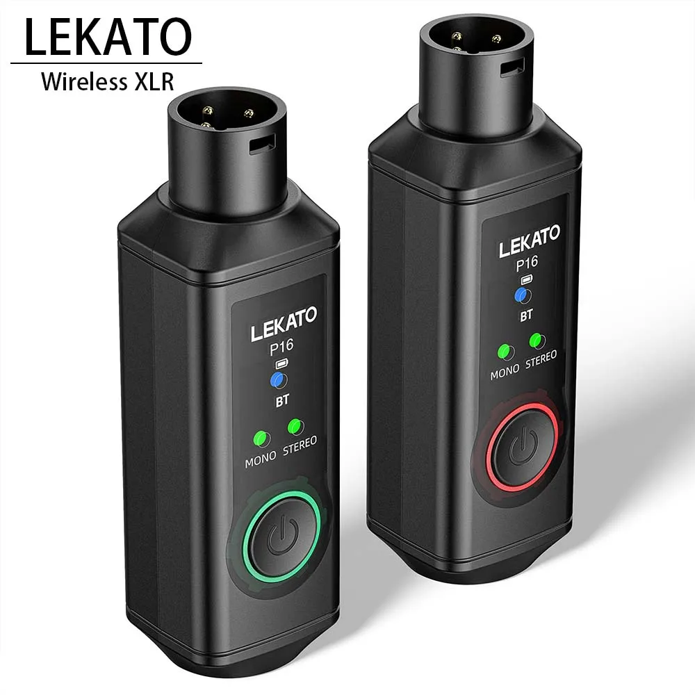 LEKATO XLR Bluetooth Receiver Wireless Adapter 48kHz/24bit 165ft for Mixing Console Desk Audio Mixers DJ PA Systems