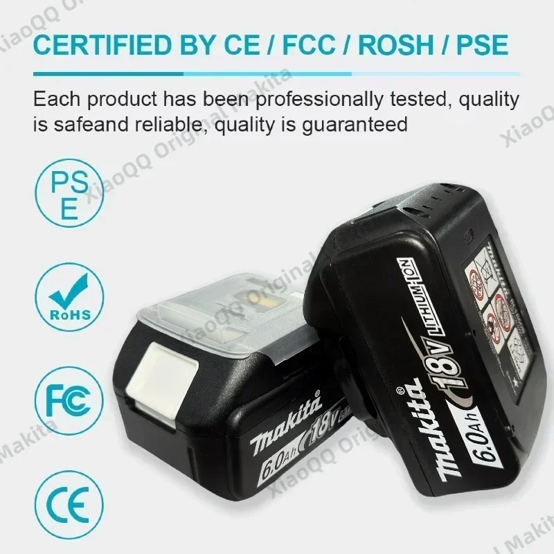 100%Original Makita 18V 3Ah/5Ah/6Ah Rechargeable Battery for Replacing Makita DDF487 DTD173 DTW700 DGA404 DHF487 lithium battery