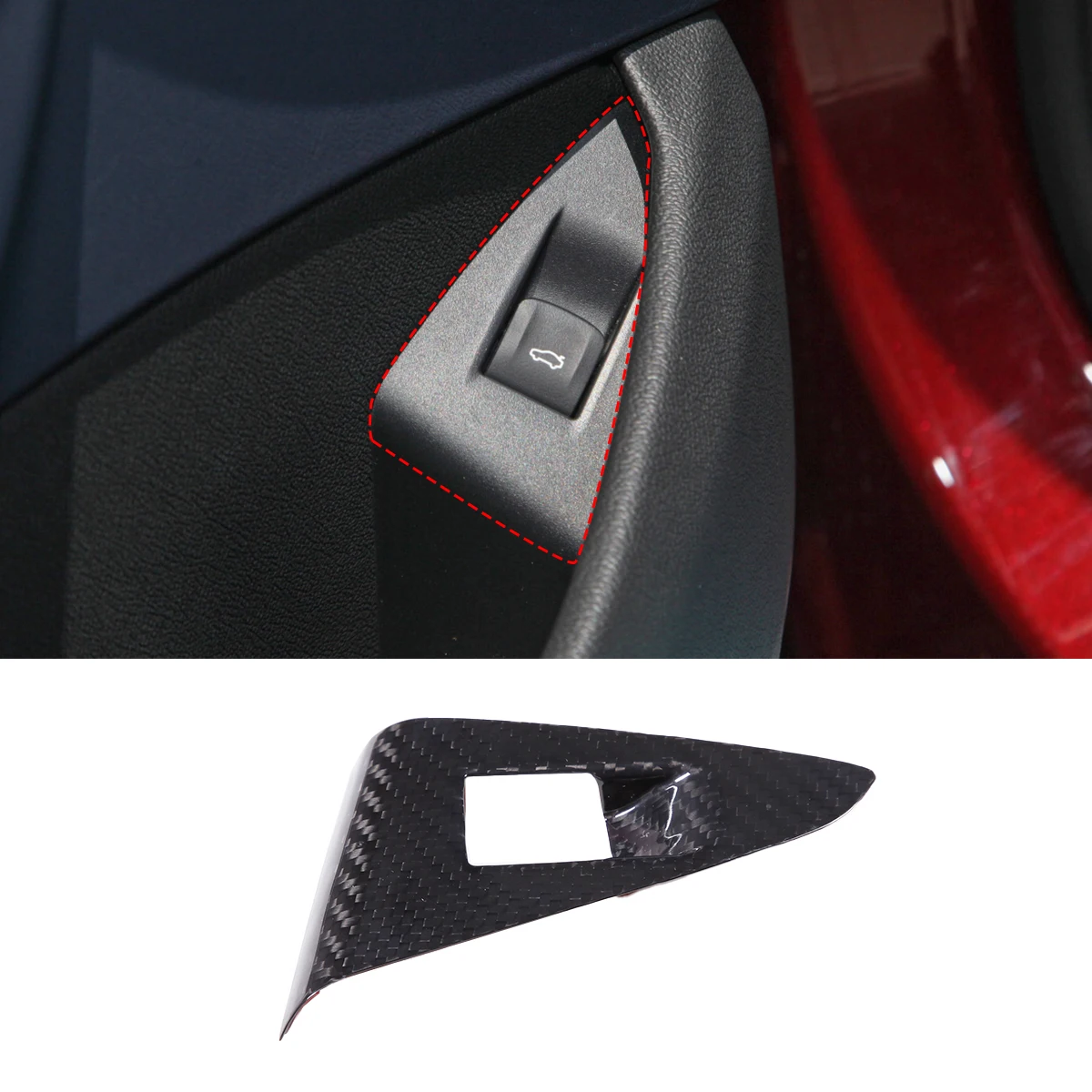 

For BMW 8 Series G14 G15 G16 2019-2022 real Carbon Fiber Car Interior Tailgate Switch Trim Frame Cover Sticker Car Accessories