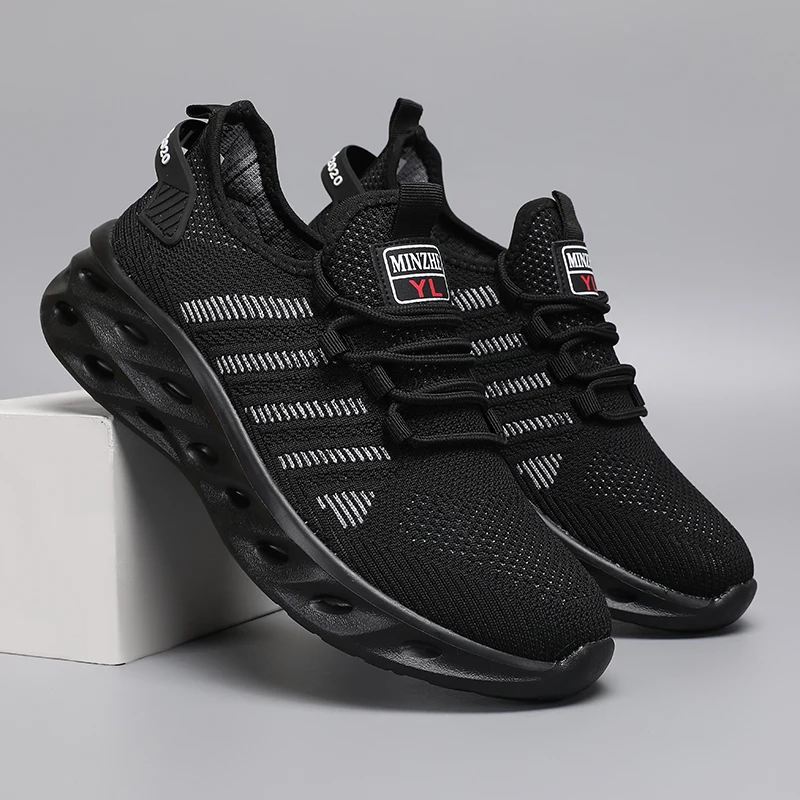 

Breathable Men's Running Shoes Lightweight Men's Sports Shoes Non-slip Casual Sneakers Lace-up Comfortable Lining Walking Shoes