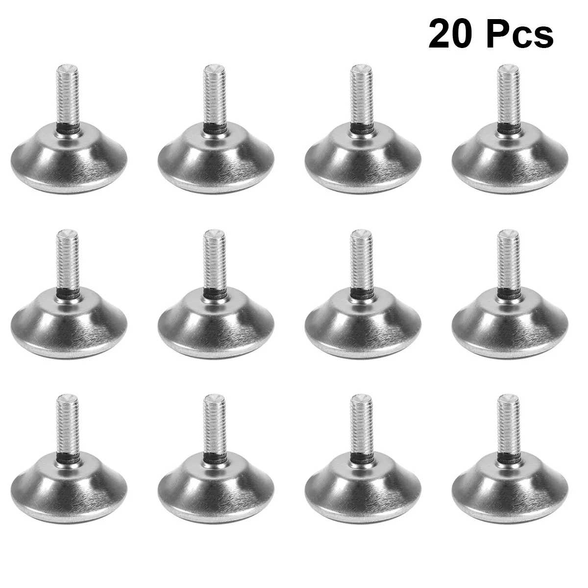 20pcs Adjustable Furniture Leveling Feet M8x25mm Threaded Round Glide Pads for Tables, Chairs, Sofas, Floor Protection