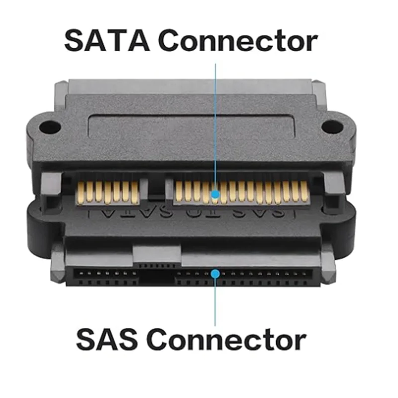 

Это 22-контактный адаптер-переходник SATA для использования с жесткими дисками SAS SFF-8482 29-контактный однонаправленный адаптер SAS-SATA
