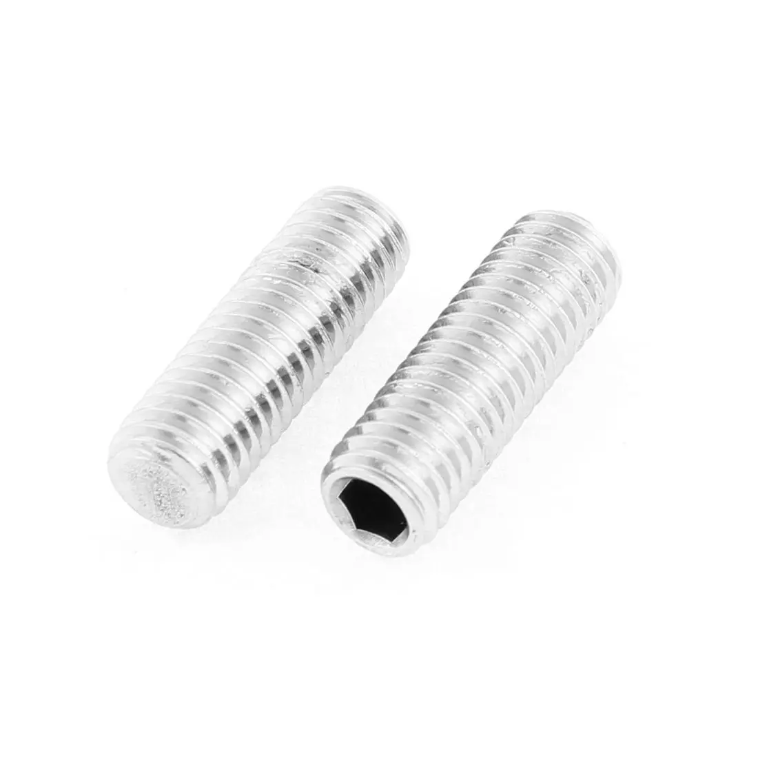 10pcs M8x25mm 1.25mm Pitch Stainless Steel Hex Socket Set Flat Point Grub Screws