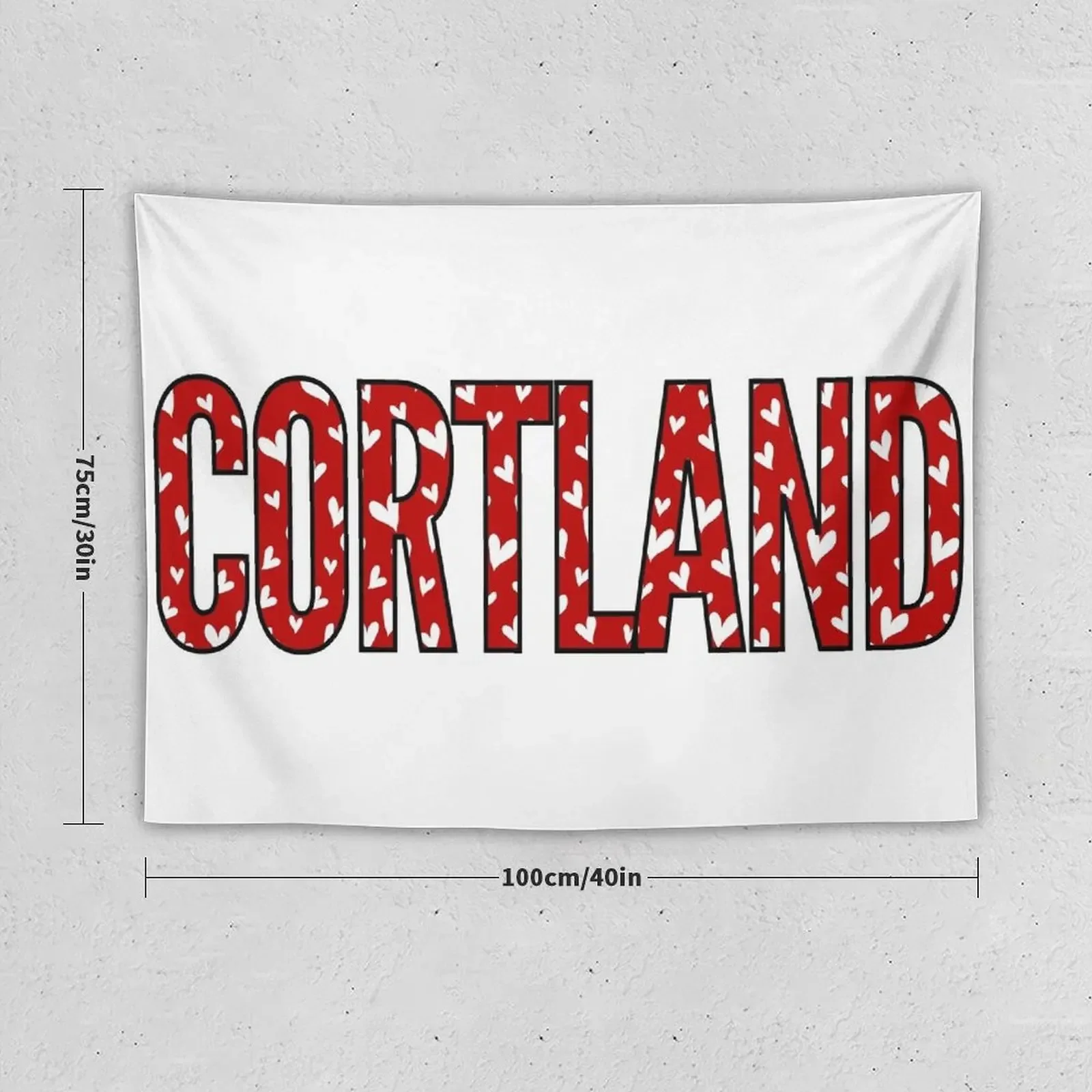 Cortland Heart Pattern red and white Tapestry Home Decorators Home Decorations Tapestry