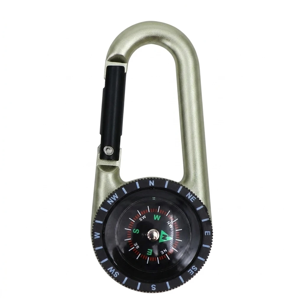Zinc Alloy for Camping Survival Gear Men's Tactical Navigation Tool Carabiner Keychain Durable Hiking Equipment