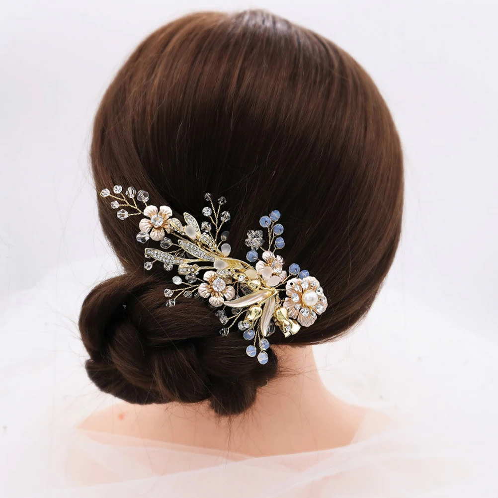 

Rhinestone Flower Clip Women Barrette Hairpin Wedding Bridal Girls Accessories Bridesmaid Bun Long Hair Clips Hair Decoration