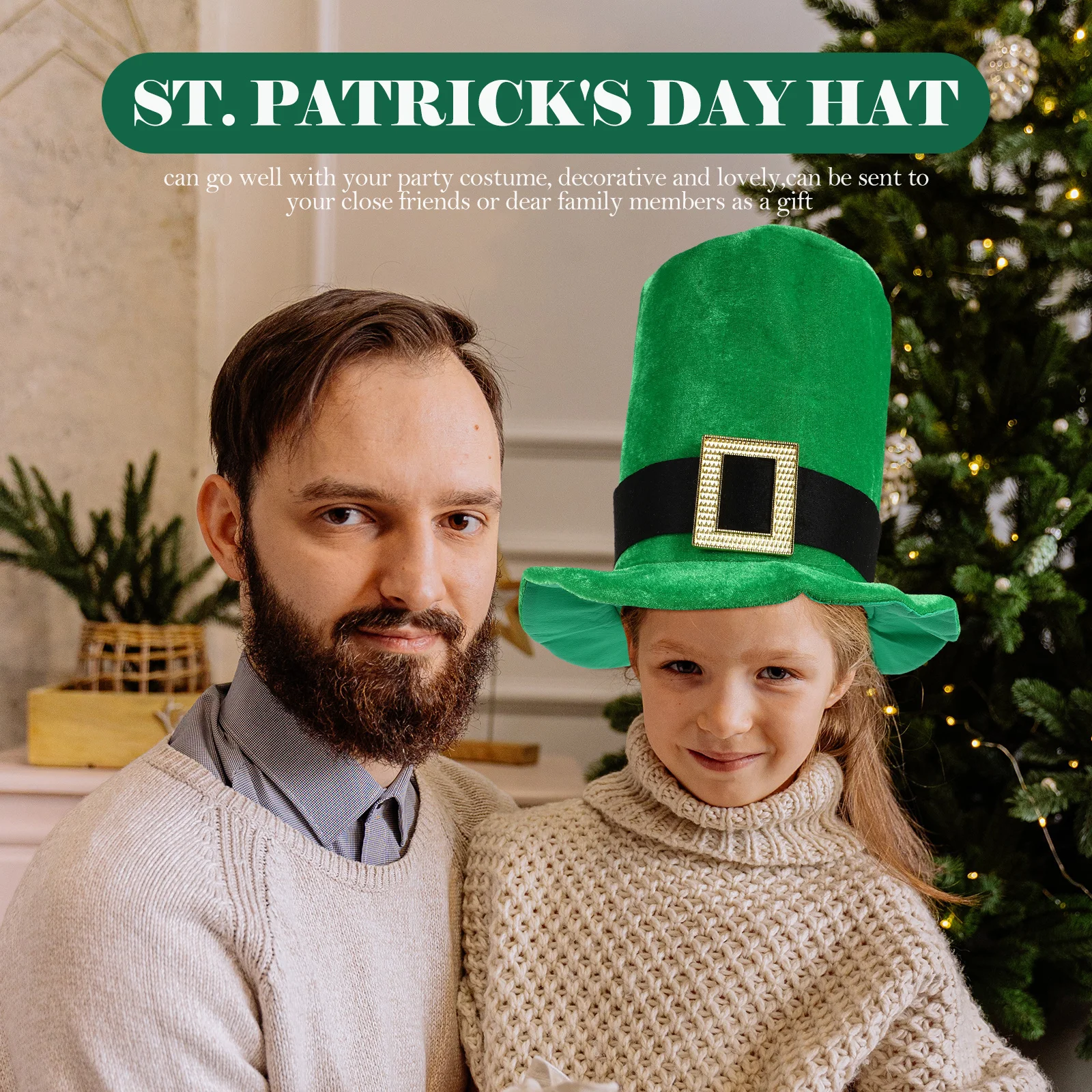 

1pc Green Hat Funny Tops Hat For St. Patrick'S Day Party Festival Costume Leprechaun Cosplay Accessory Velour Green Party Hats