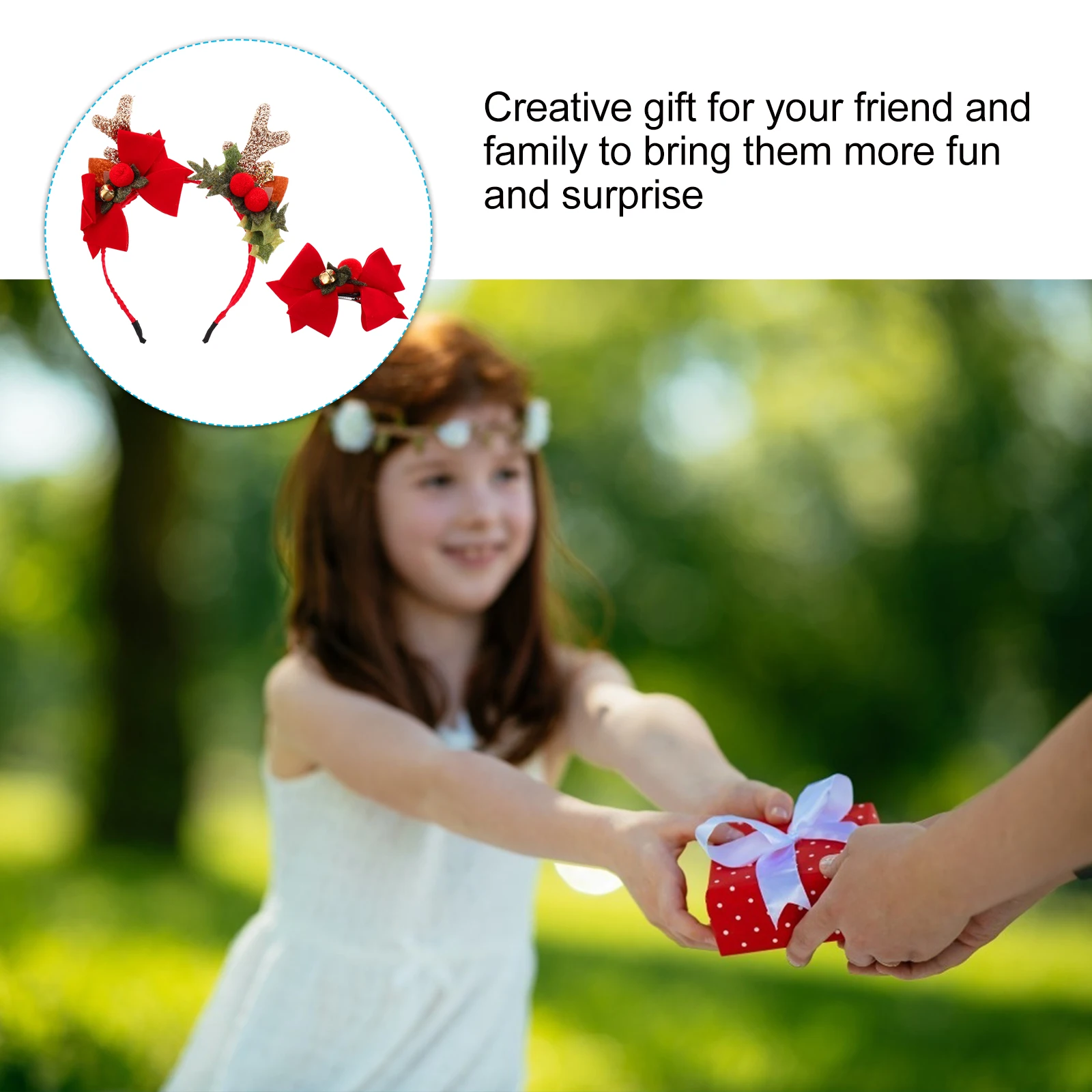 

Christmas Antler Headband Bow Hair Clips Party Accessories Costume Decoration Women Child Masquerade Prom Ceremony Daily Wearing