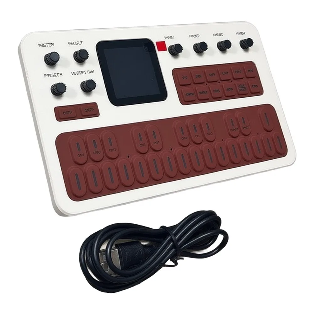 FM-1 Portable FM Synthesizer Built-in Speaker TFT Display Multi Effects 16-Step Sequencer For MIDI Music Synthesizer