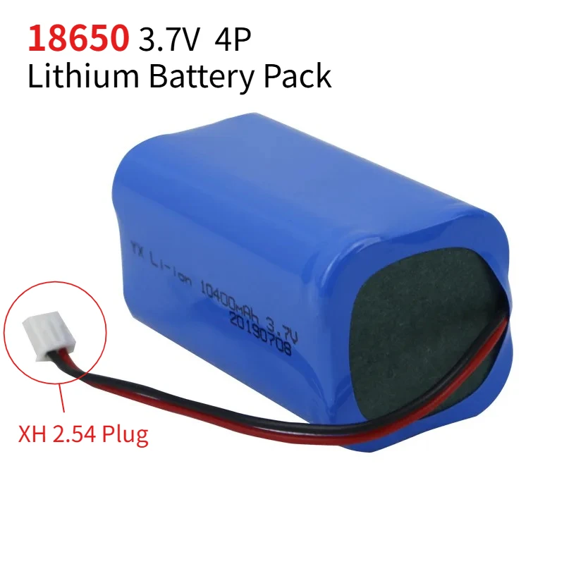 3,7 V 18650 4P Lithium-Akku für Angellichter, LED-Notbeleuchtung, Grubenlampen, elektrische Ausrüstung mit XH 2,54-Stecker