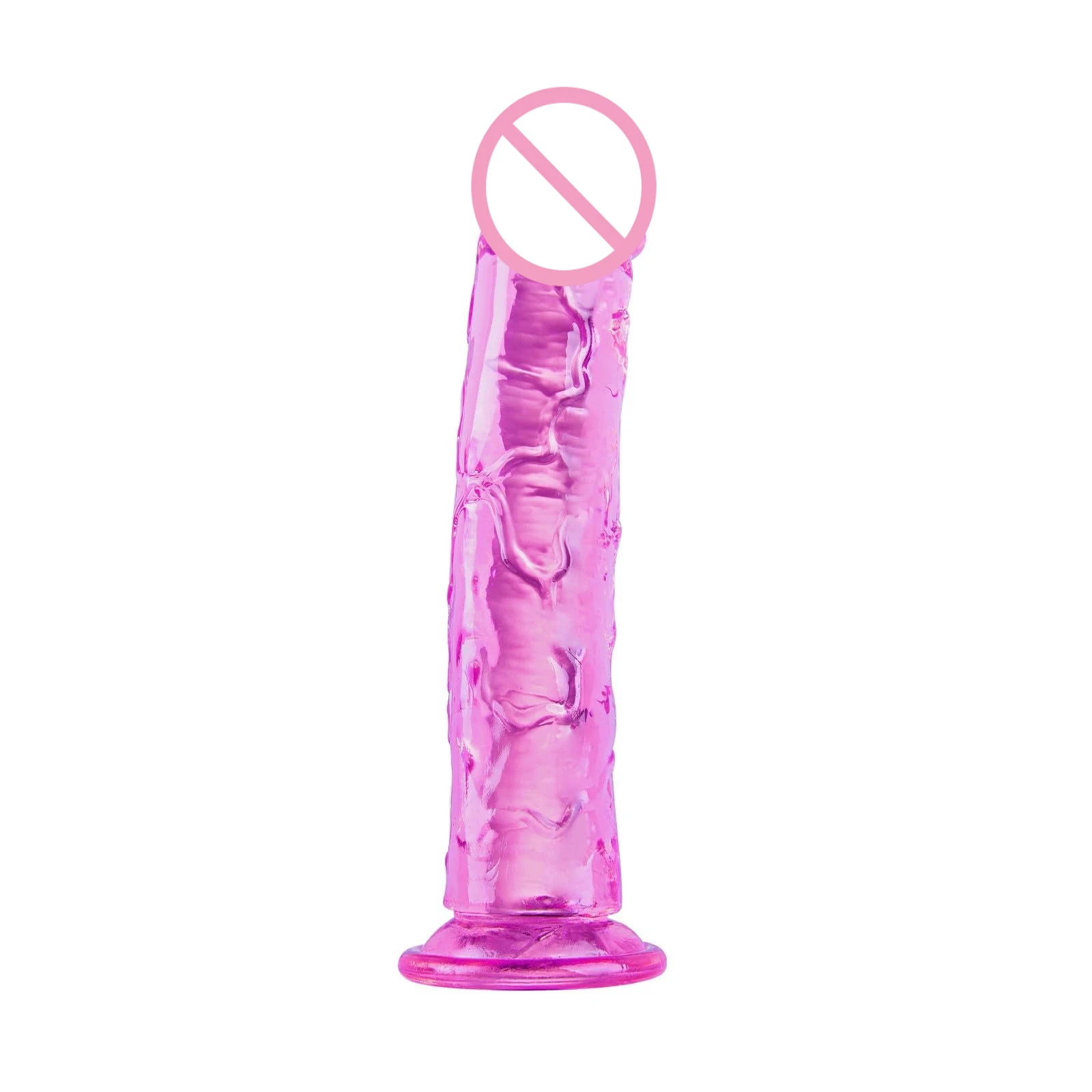 Hyper-realistic dildo transparent crystal no balls fake penis female use penis suction cup female masturbation device adult toy