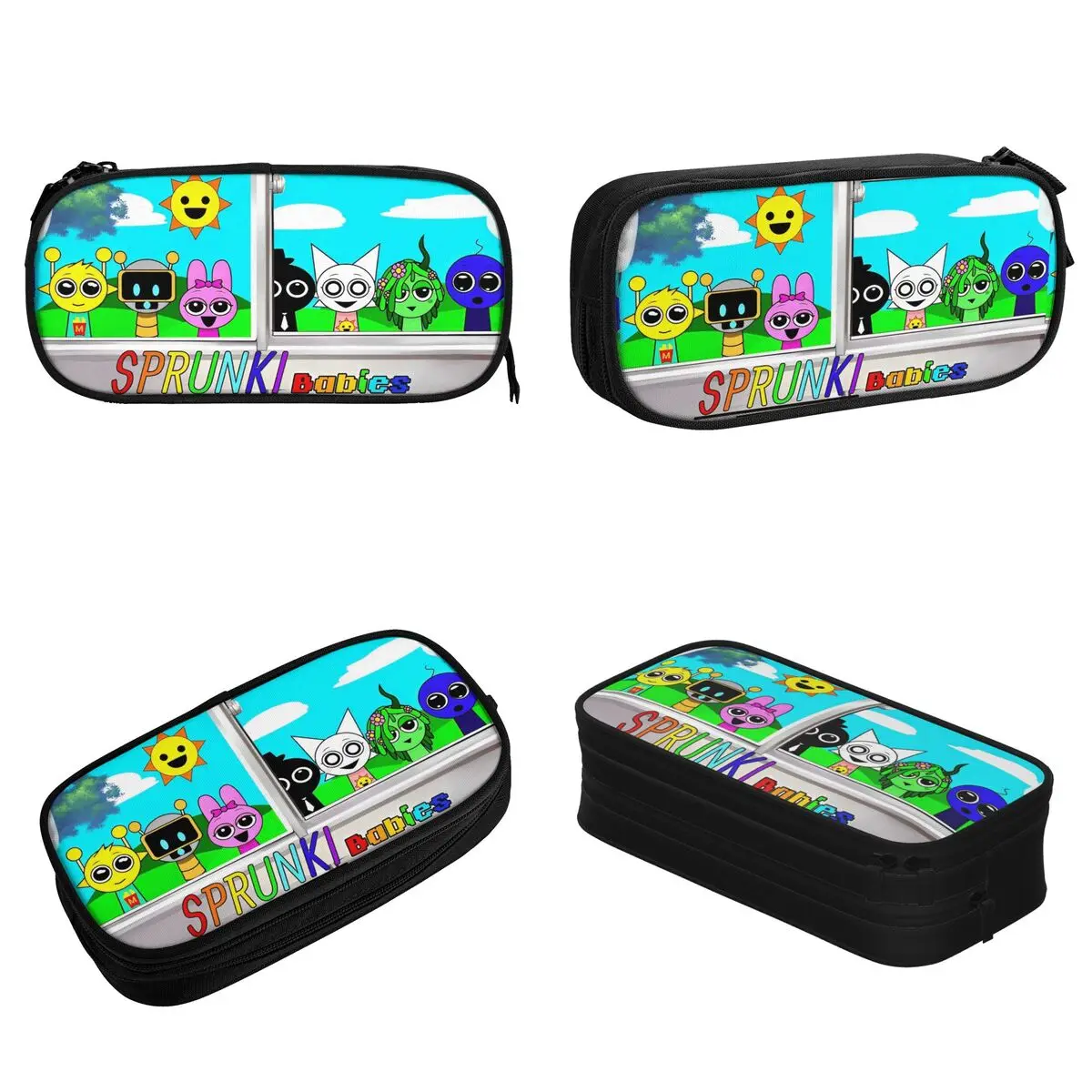 Sprunki Incredibox Pencil Case Beats Game Pen Holder Bags Student Large Storage School Supplies Gift Pencil Pouch