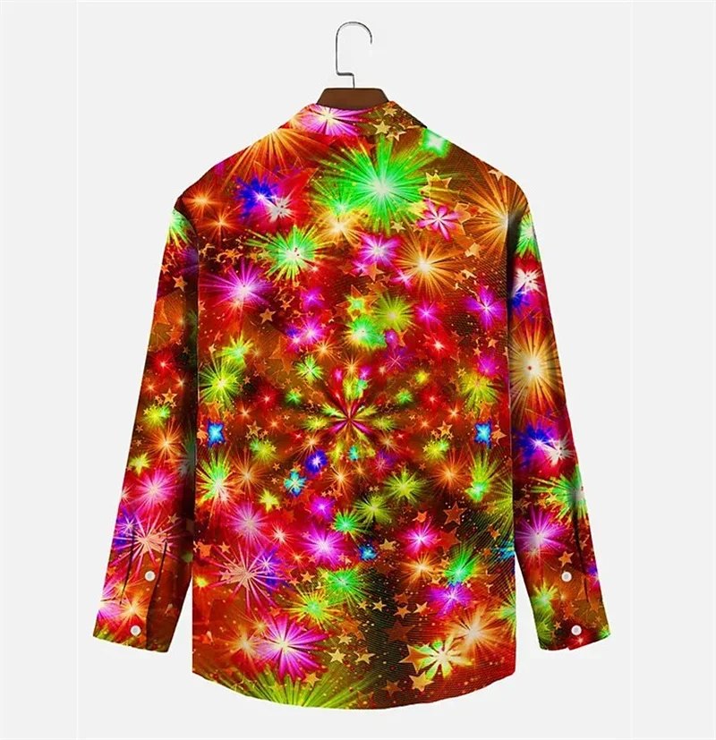 Christmas shirt colorful Happy New Year HD pattern 2024 new model launched high quality soft material comfortable plus size