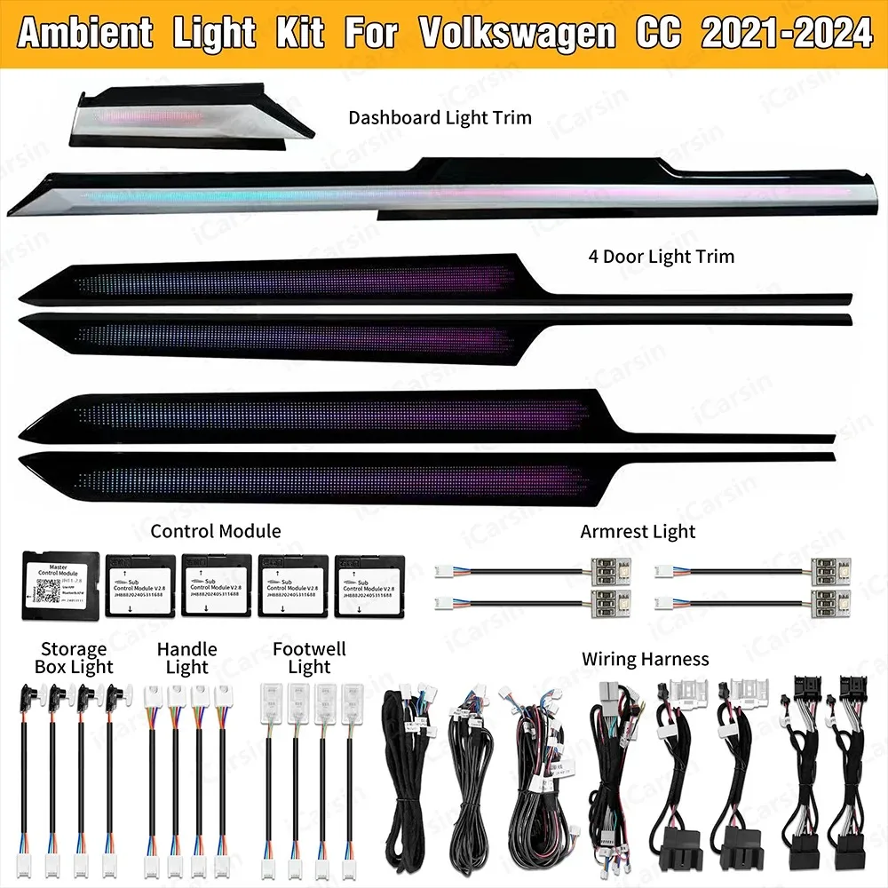 

Dynamic Ambient Light Upgrade Kit for Volkswagen Arteon 2021+ Interior LED Lighting Trim Panel Accessories
