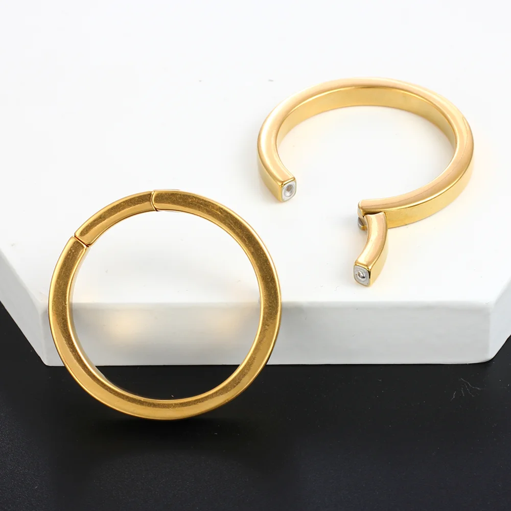 Casvort 2PCS Stainless Steel Halo Ear Hangers Weight Ear Piercing Big Hoop Fashion Plugs Tunnels Gauges Body Piercing Jewelry