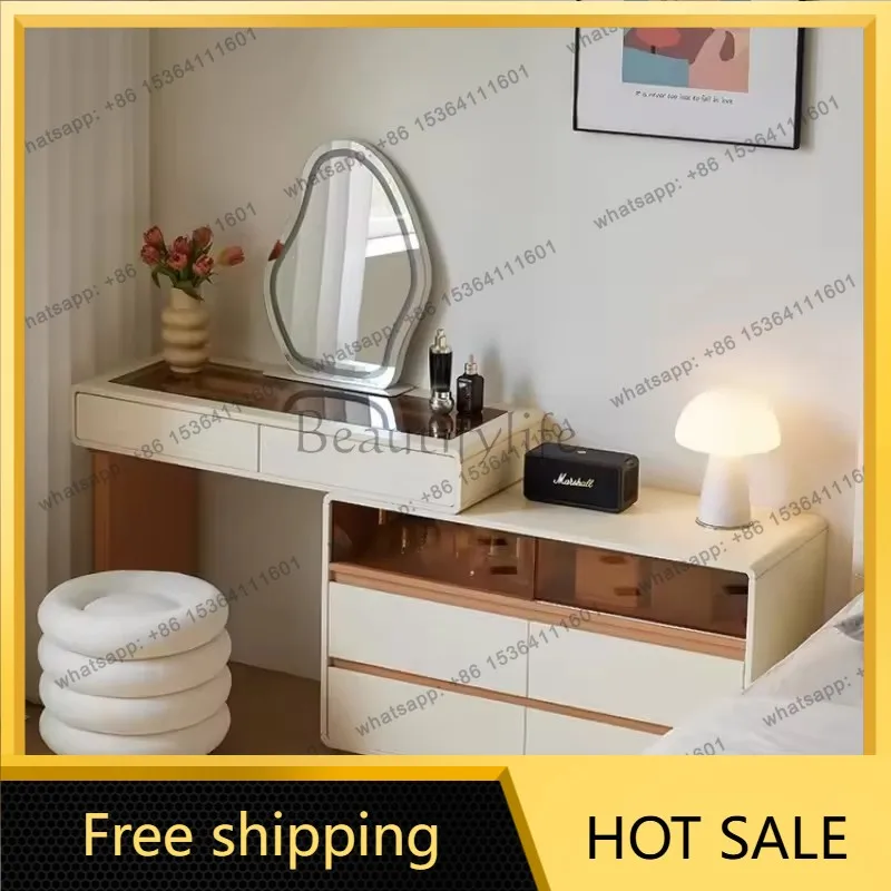 LDSimple Chest of Drawers Dressing Table with 6 Drawers Organizer Makeup Vanity Table Wood Chair Muebles   Furniture