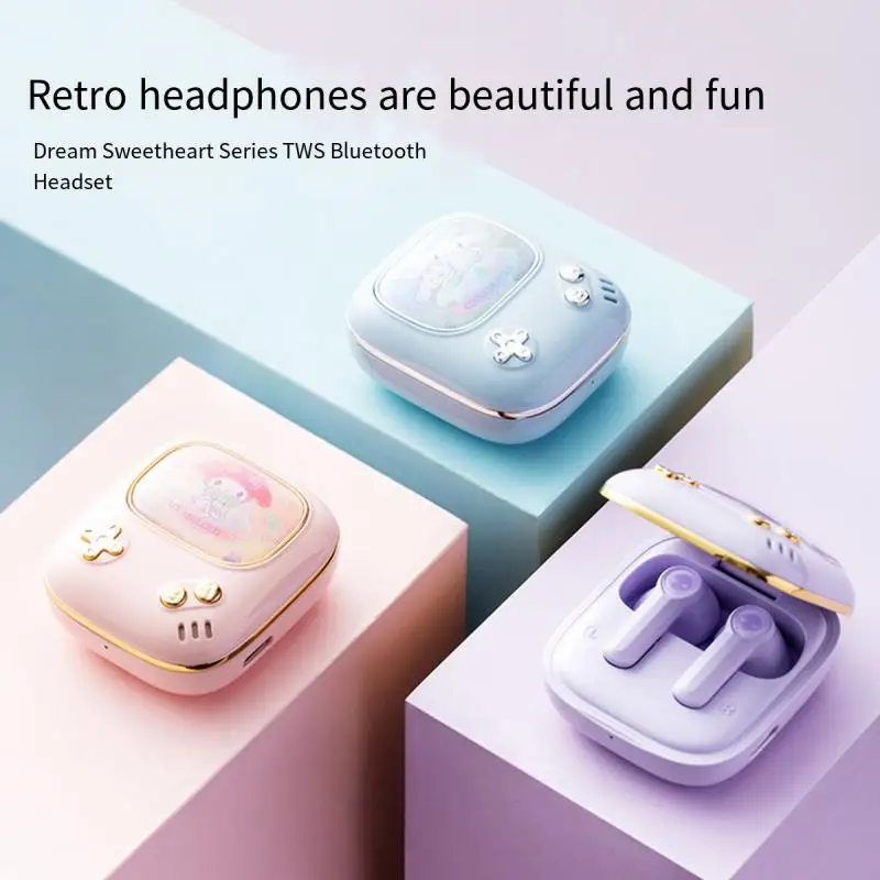 Kawaii Sanrio My Melody Cinnamoroll Anime Figure Wireless Bluetooth Earphone Athletic Long Battery Life Hifi Sound Quality Gift