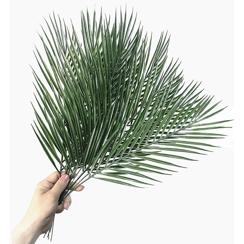 10Pcs Artificial Palm Tropical Leaves Monstera Leaves for Hawaiian Party Beach Table Wedding Baby Shower Birthday Decoration - view 2