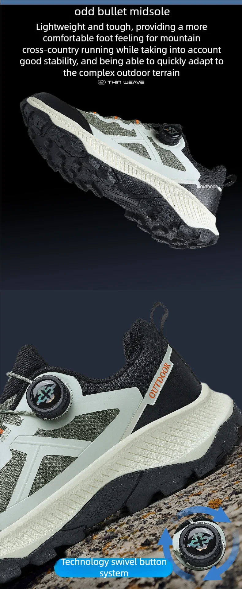 Herren Plus Size Wasserdichte Wanderschuhe Vier Jahreszeiten Rutschfeste Outdoor-Wanderschuhe Jugendliche Freizeit-Sport-Laufschuhe Sneaker – Detail 7