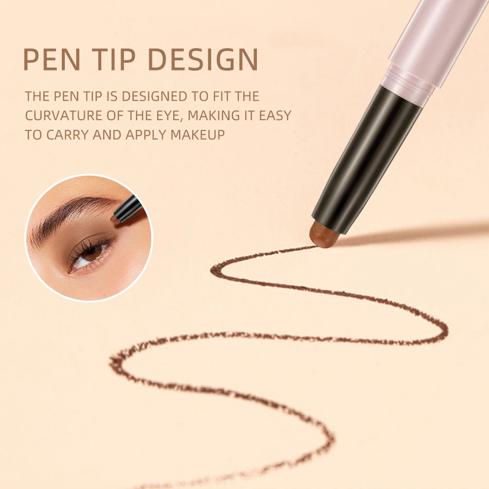 QIBEST Pearlescent Silkworm Eyeshadow Pen Waterproof Eyeshadow Pencil Glitter Matte Nude Gold Eye Shadow Pen Pigment Cosmetics