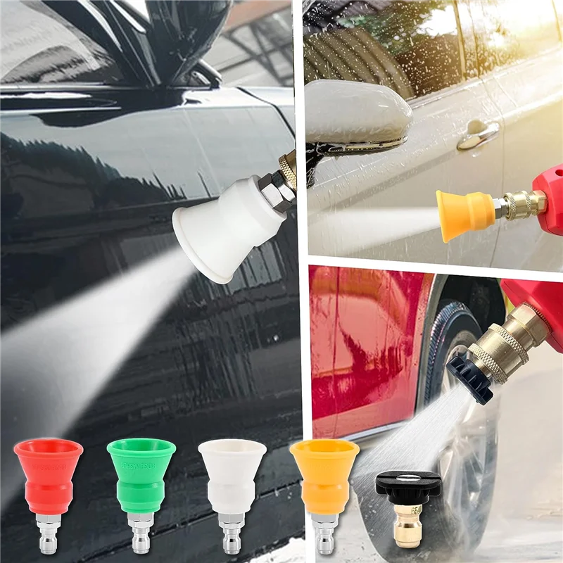 

B45C Pressure Washer Nozzle Guard, Power Washer Nozzle Tips With 1/4Inch Quick Connect As Shown Plastic+Stainless Steel Orifice