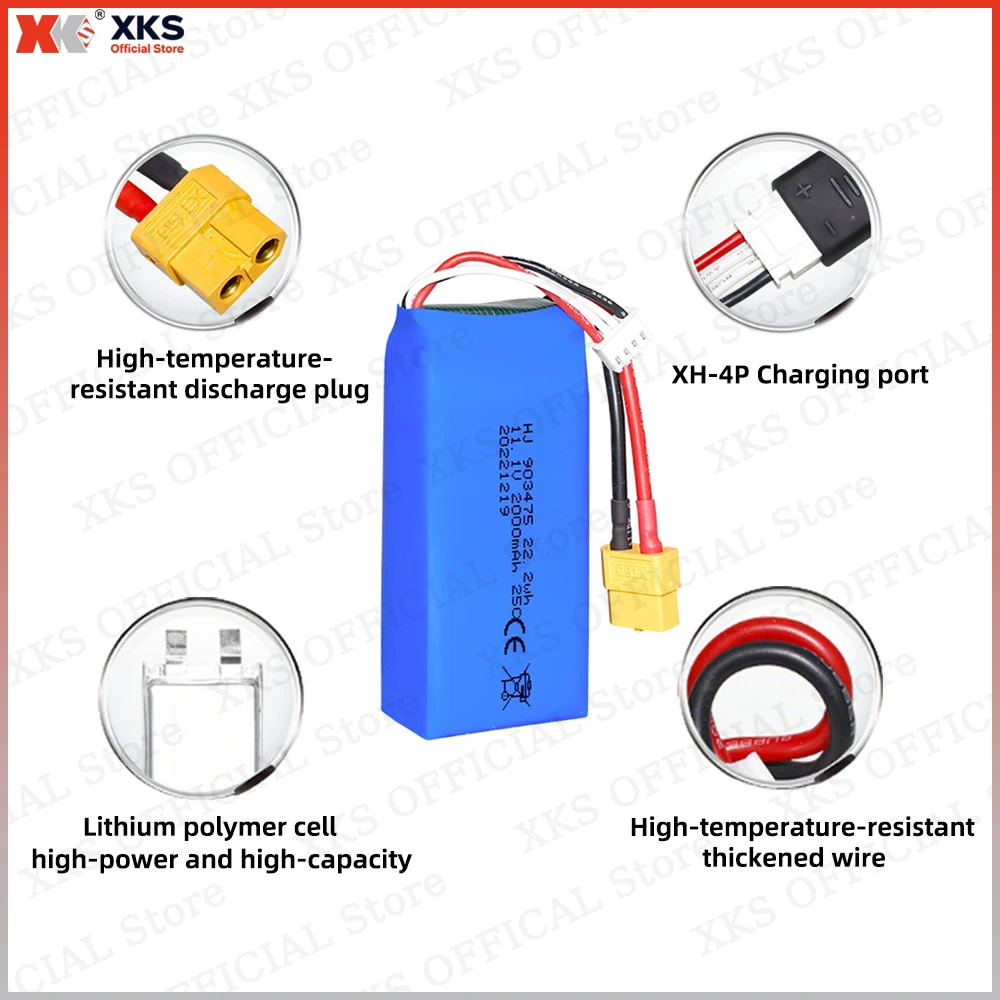 XKS 11.1V 2000mAh 25C Akumulator LiPo o wysokiej wydajności FT012 903475 - Akumulator do łodzi i samochodów RC |   Akumulator do zabawek RC