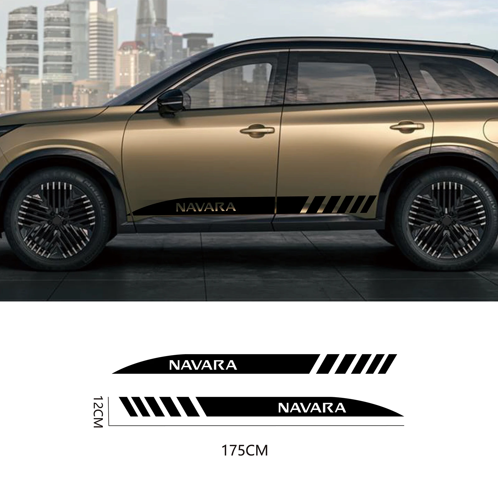 

2PCS Car Door Side Skirt Stripes Vinyl Stickers Decals For Nissan Navara NP300 D40 Nismo JDM Auto Graphics Tuning Accessories