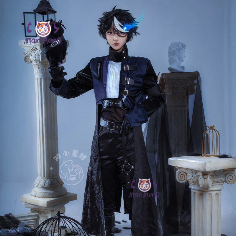 

Eli Clark Seer Game Identity Ⅴ Cosplay Costume Coat eye mask belt gloves props vest set handsome Halloween men women uniform