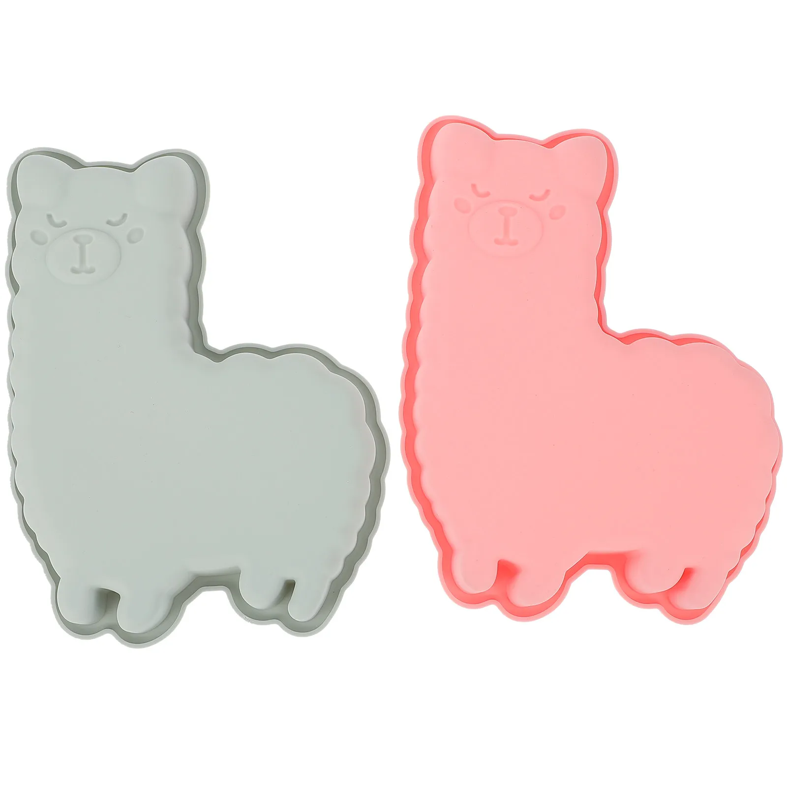 2Pcs Cartoon Alpaca Silicone Cake Mould Heat Resistant Non-Stick Baking Mold for Homemade Desserts Chocolate Cakes Mousse DIY