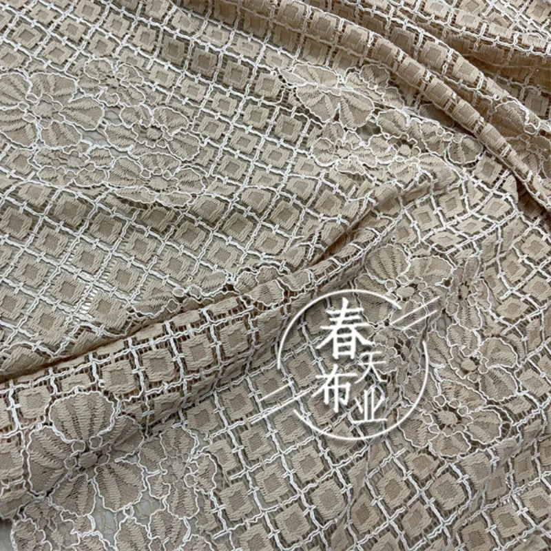 

Lace Embroidered Fabric Summer Dress Fashion Clothing Designer Fabrics Diy Sewing Cloth Wholesale Polyester Material
